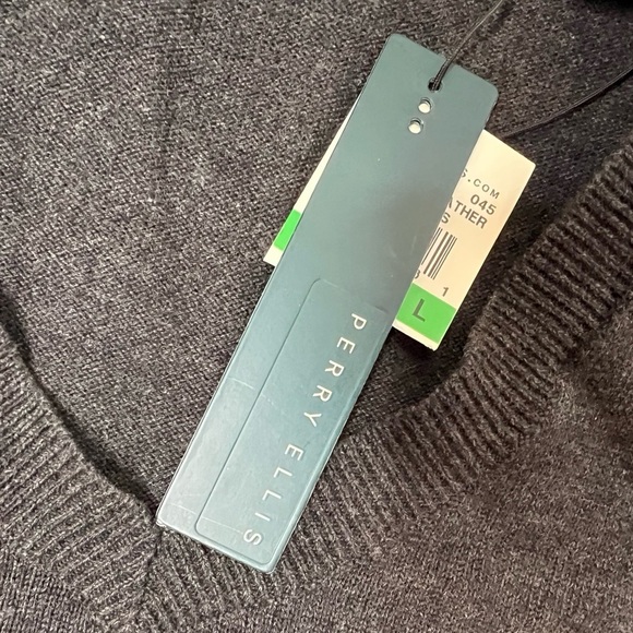 Perry Ellis Principles V-Neck Pullover Wool Blend Sweater Men Large NEW 829 - Picture 3 of 4